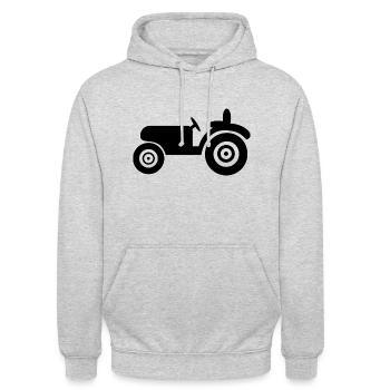 Traktor - Oldtimer - Unisex Hoodie - Hellgrau meliert - Vorne - Alina (178cm) & Michal (187cm)