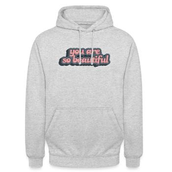 Du bist so schön - Unisex Hoodie - Hellgrau meliert - Vorne - Alina (178cm) & Michal (187cm)
