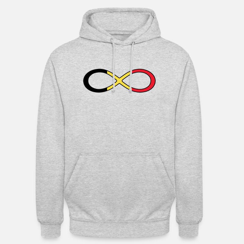 Icône de drapeau drapeau Belgique - Sweat-shirt à capuche unisexe - gris clair chiné