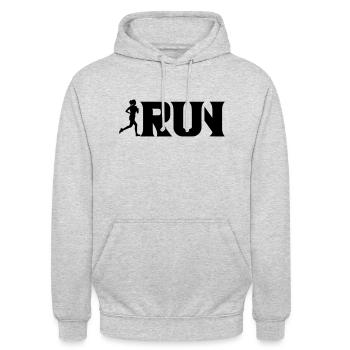 Run girl - Unisex Hoodie - Hellgrau meliert - Vorne - Alina (178cm) & Michal (187cm)