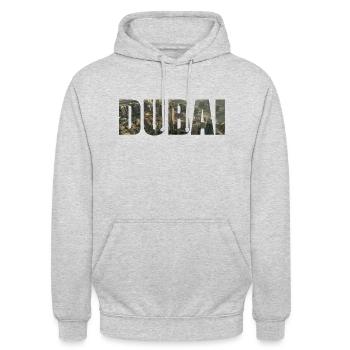 Dubai - Unisex Hoodie - Hellgrau meliert - Vorne - Alina (178cm) & Michal (187cm)
