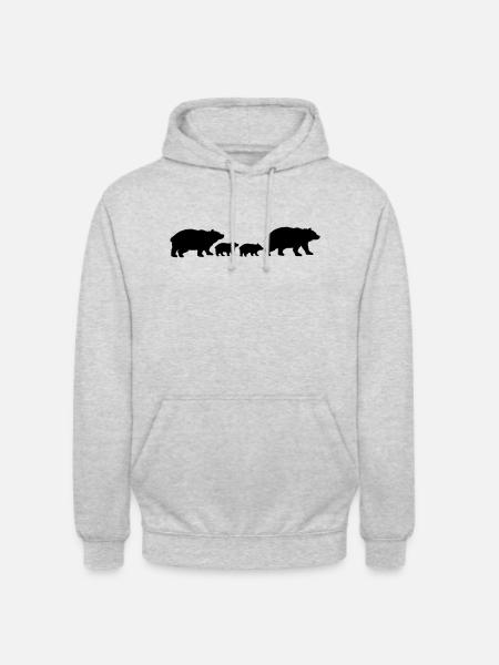 Familie Babys Bären - Unisex Hoodie - Hellgrau meliert