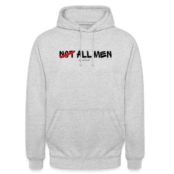 Not all men - Unisex Hoodie - Hellgrau meliert - Vorne - Alina (178cm) & Michal (187cm)