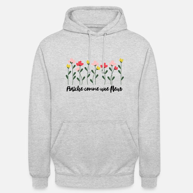 Fraîche comme une fleur - Sweat-shirt à capuche unisexe - gris clair chiné