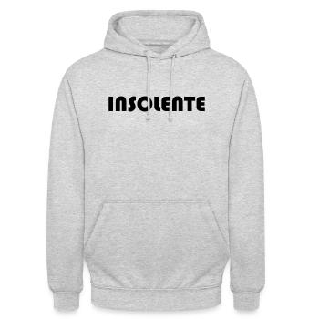 INSOLENTE - Sweat-shirt à capuche unisexe - gris clair chiné - Devant - Alina (178cm) & Michal (187cm)