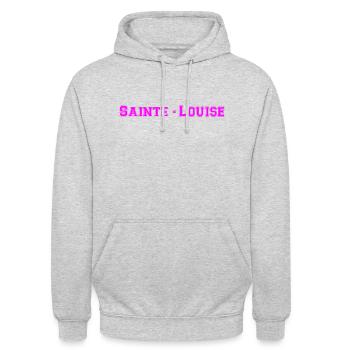 Sainte LOUISE - Sweat-shirt à capuche unisexe - gris clair chiné - Devant - Alina (178cm) & Michal (187cm)