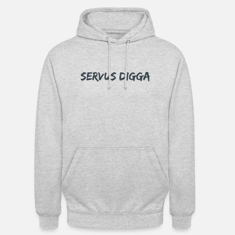 Servus Digga! - Unisex Hoodie - Hellgrau meliert