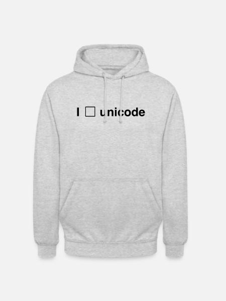 I ■ unicode - Unisex Hoodie - Hellgrau meliert