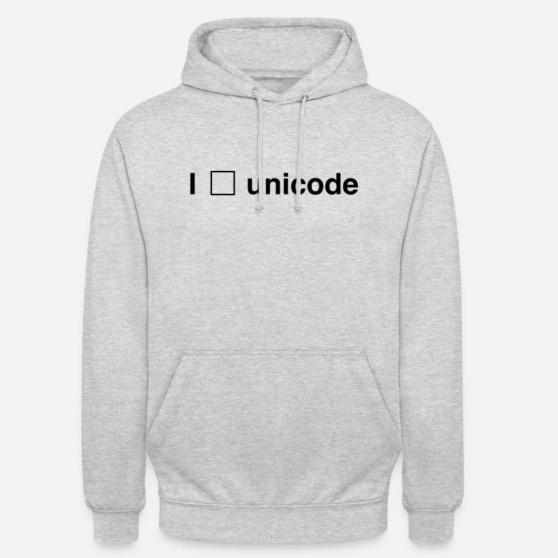I ■ unicode - Unisex Hoodie - Hellgrau meliert