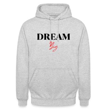 Dream Big Design - Unisex Hoodie - light heather grey - Front - Alina (178cm) & Michal (187cm)