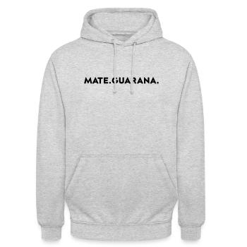 Mate Guarana - lch liebe dieses Getränk - Unisex Hoodie - Hellgrau meliert - Vorne - Alina (178cm) & Michal (187cm)