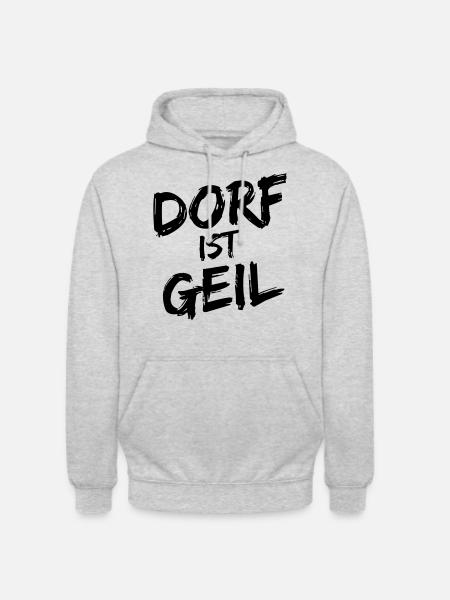 Dorf Spruch Geschenk - Unisex Hoodie - Hellgrau meliert