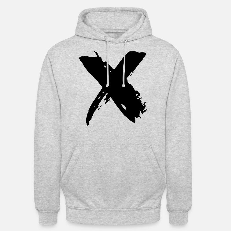 Symbole X - Sweat-shirt à capuche unisexe - gris clair chiné