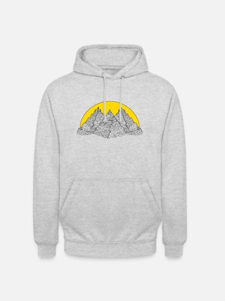 Sun and Mountains - Unisex Hoodie - Hellgrau meliert