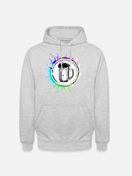 Bierkrug Bier Glas - Unisex Hoodie - Hellgrau meliert