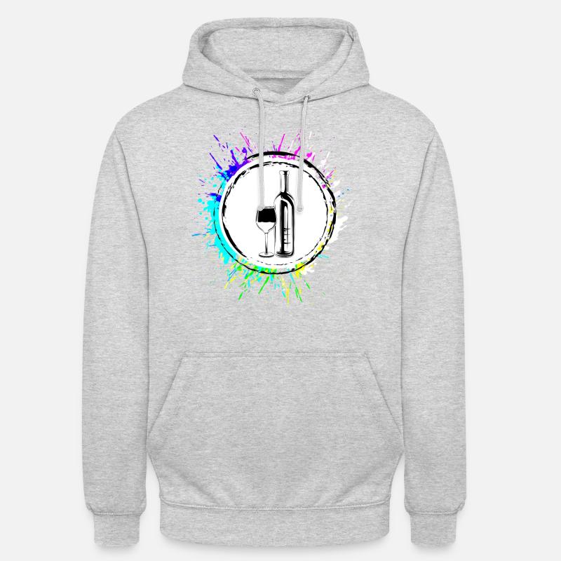 Icône du vin - Sweat-shirt à capuche unisexe - gris clair chiné