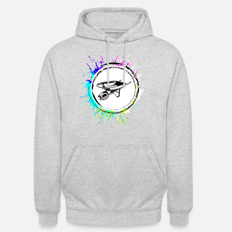 Icône de brouette - Sweat-shirt à capuche unisexe - gris clair chiné