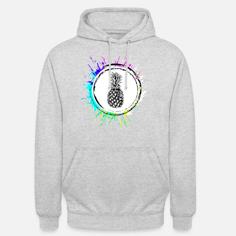 Ananas Bunt - Unisex Hoodie - Hellgrau meliert