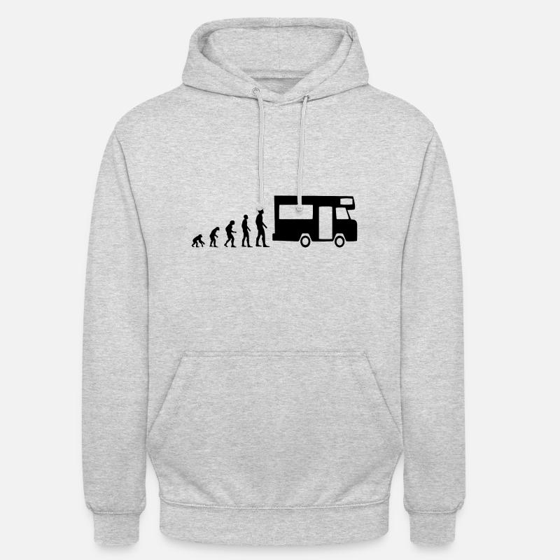 Camping-car Evolution - Sweat-shirt à capuche unisexe - gris clair chiné