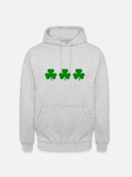Trèfle d’Irlande Trèfles - Sweat-shirt à capuche unisexe - gris clair chiné