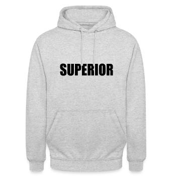 superior - Unisex Hoodie - Hellgrau meliert - Vorne - Alina (178cm) & Michal (187cm)