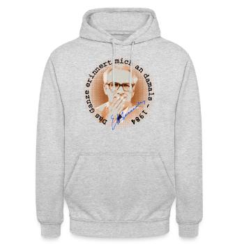 DDR - Heute wie damals 1984 - DIGTAL - Unisex Hoodie - Hellgrau meliert - Vorne - Alina (178cm) & Michal (187cm)