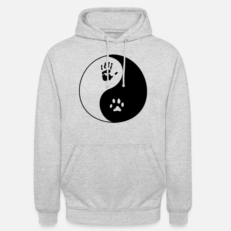 Chien homme empreinte - Sweat-shirt à capuche unisexe - gris clair chiné