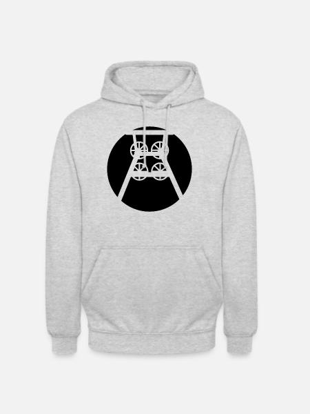 Ruhrpott Zeche Förderturm (b) - Unisex Hoodie - Hellgrau meliert