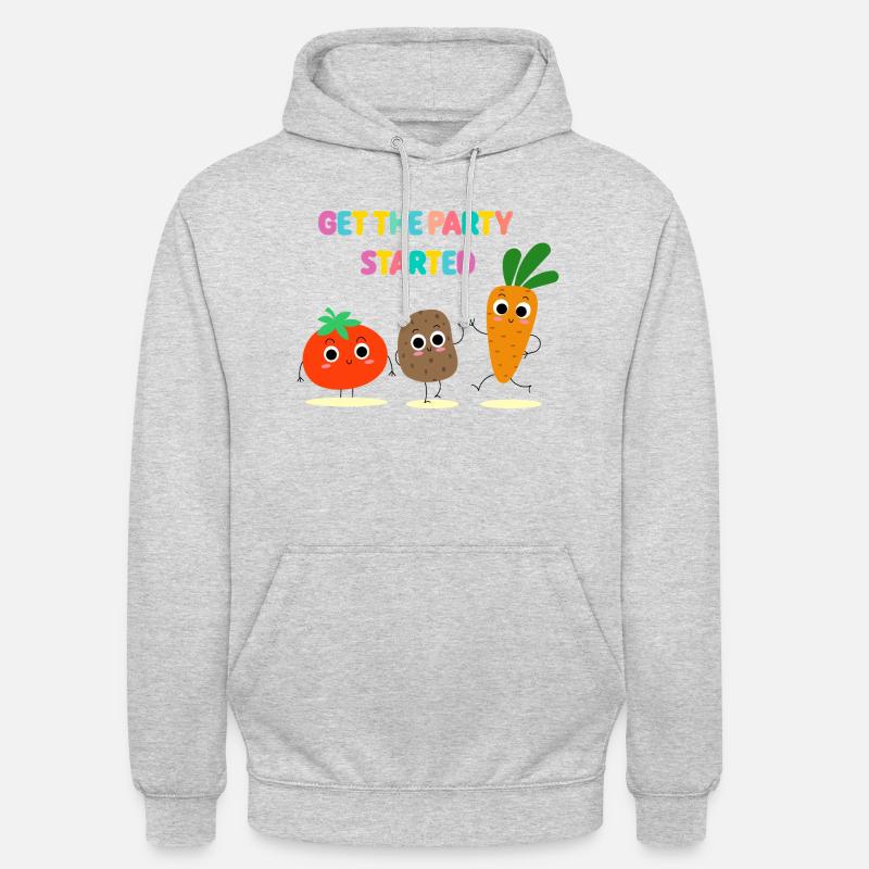 Veggie Party - Gemüseparty - Geschenkidee - Unisex Hoodie - Hellgrau meliert