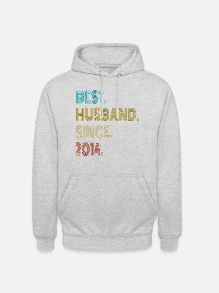 Meilleur mari depuis 2014 - Sweat-shirt à capuche unisexe - gris clair chiné