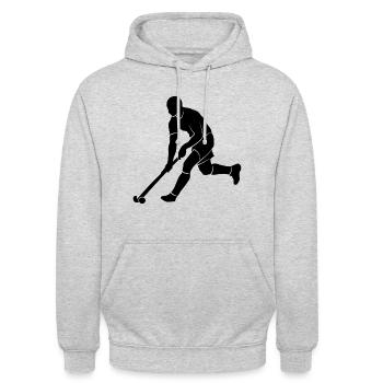 Joueurs de hockey sur gazon Silhouette Joueurs de hockey sur gazon - Sweat-shirt à capuche unisexe - gris clair chiné - Devant - Alina (178cm) & Michal (187cm)