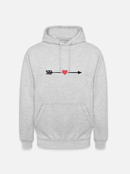 Amorpfeil - Unisex Hoodie - Hellgrau meliert