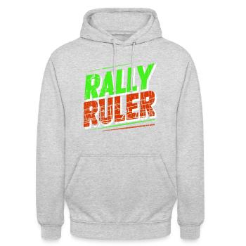 Tennis Shirt Dominant Rally Ruler Design - Unisex Hoodie - Hellgrau meliert - Vorne - Alina (178cm) & Michal (187cm)