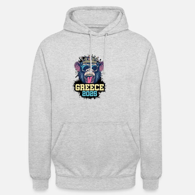 Greece 2025 Affe - Unisex Hoodie - Hellgrau meliert