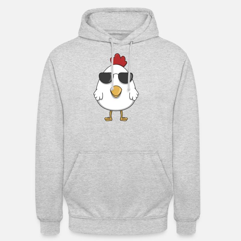 Huhn Hühner Sonnenbrille Geschenk cool comic Henne - Unisex Hoodie - Hellgrau meliert