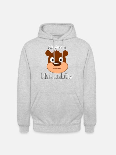 ich bin ein Nasenbär - Unisex Hoodie - Hellgrau meliert