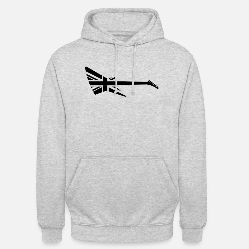 guitar union jack - Unisex Hoodie - light heather grey