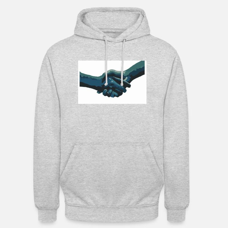 main dans la main - Sweat-shirt à capuche unisexe - gris clair chiné