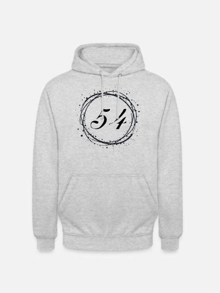 54 - Unisex Hoodie - Hellgrau meliert