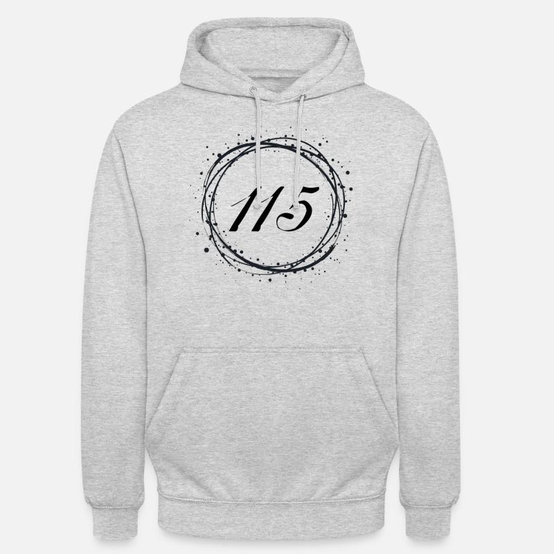 115 - Sweat-shirt à capuche unisexe - gris clair chiné