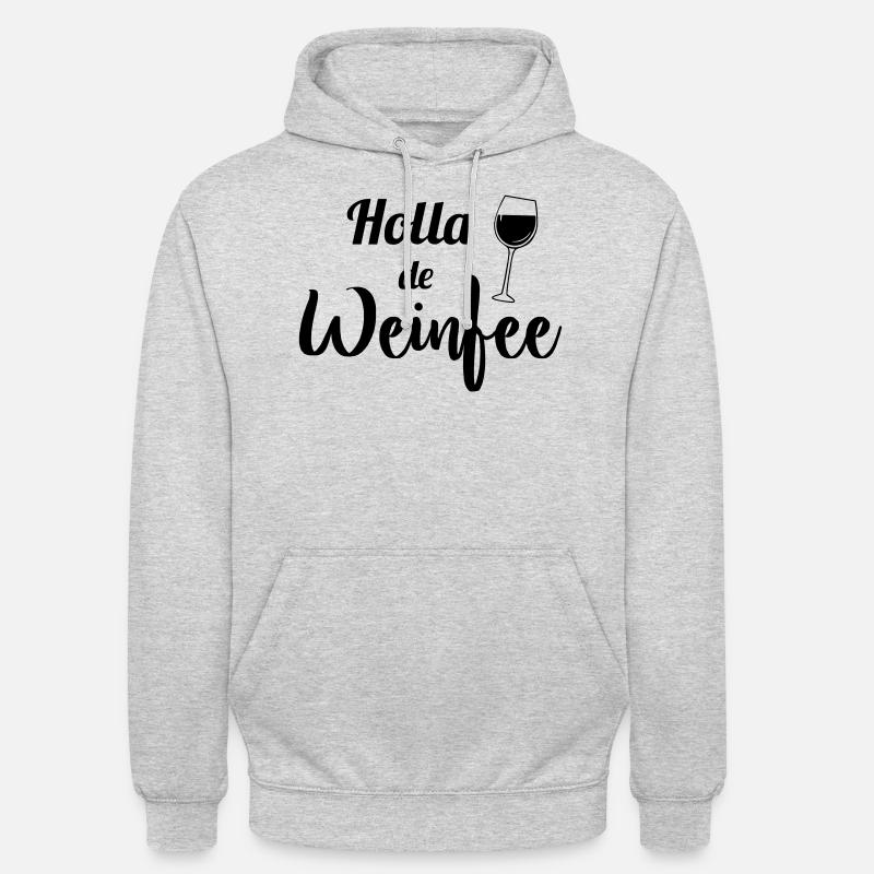 Holla de Weinfee - Unisex Hoodie - Hellgrau meliert