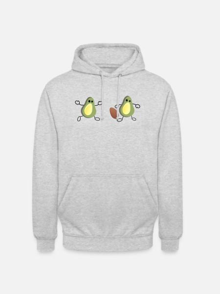 avocadofootball.png - Unisex Hoodie - light heather grey