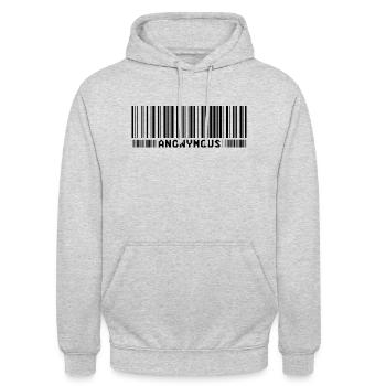 Anonymous Barcode - We are legion - Shirt - Unisex Hoodie - Hellgrau meliert - Vorne - Alina (178cm) & Michal (187cm)