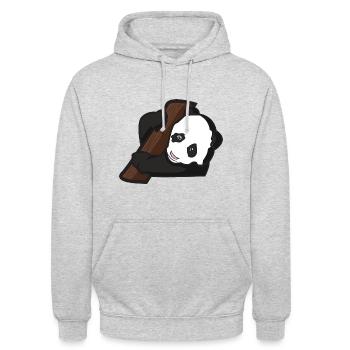 Panda Baby - Unisex Hoodie - Hellgrau meliert - Vorne - Alina (178cm) & Michal (187cm)