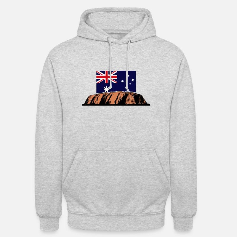 Ayers Rock - Australia Flag - Sweat-shirt à capuche unisexe - gris clair chiné
