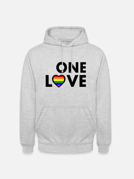 One love - Unisex Hoodie - Hellgrau meliert