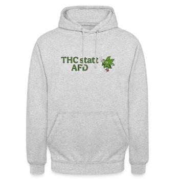 Entspannt statt Engstirnig - Unisex Hoodie - Hellgrau meliert - Vorne - Alina (178cm) & Michal (187cm)