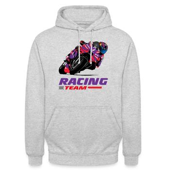 Motorradrennen - Superbike - Unisex Hoodie - Hellgrau meliert - Vorne - Alina (178cm) & Michal (187cm)
