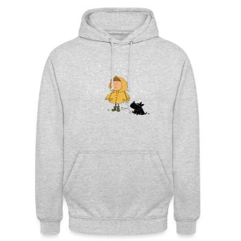 averses de pluie - Sweat-shirt à capuche unisexe - gris clair chiné - Devant - Alina (178cm) & Michal (187cm)