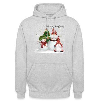 Christmas Gnomes - Unisex Hoodie - Hellgrau meliert - Vorne - Alina (178cm) & Michal (187cm)